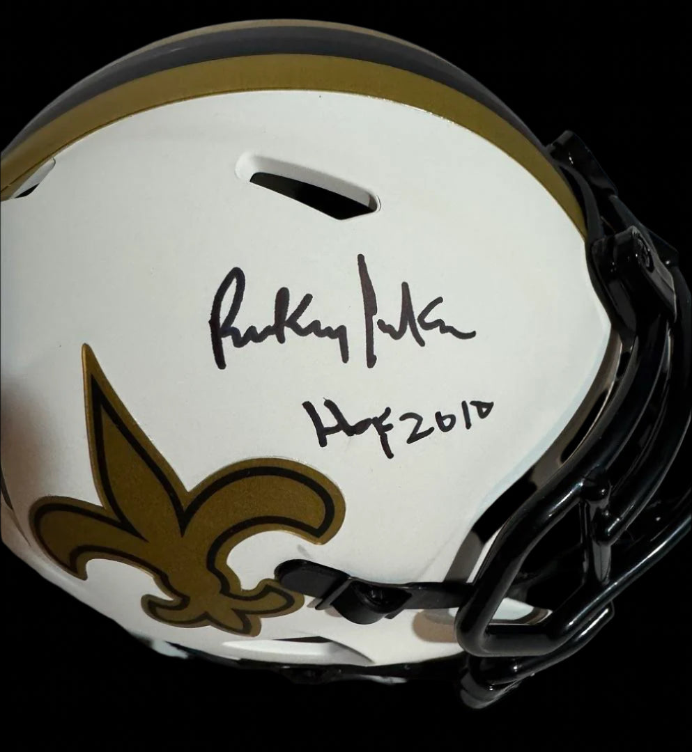 Rickey Jackson (Saints) signed mini-helmet w/HOF inscription - Schwartz COA